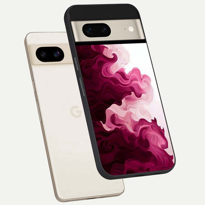  Crimson Wave Flow phone case For Google Pixel 7 showing premium glass back cover with detailed artwork