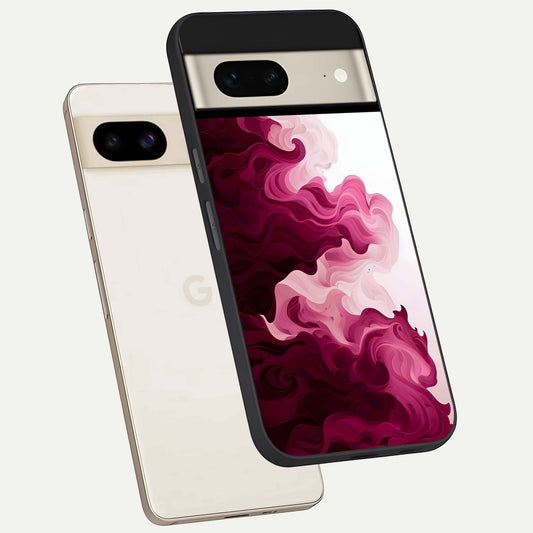  Crimson Wave Flow phone case For Google Pixel 7 showing premium glass back cover with detailed artwork