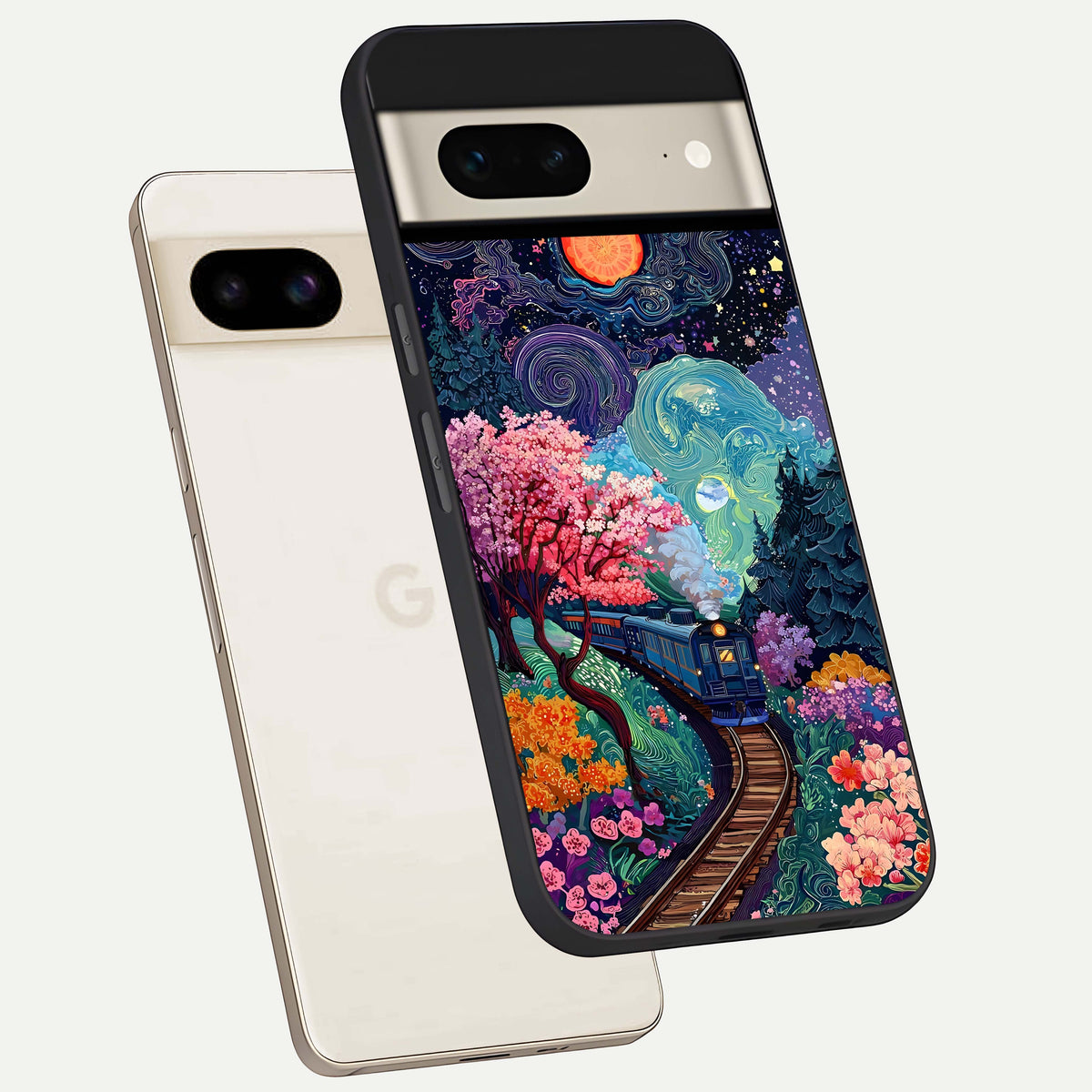  Digital Art phone case For Google Pixel 7 showing premium glass back cover with detailed artwork