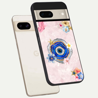  Divine Aura Bloom phone case For Google Pixel 7 showing premium glass back cover with detailed artwork