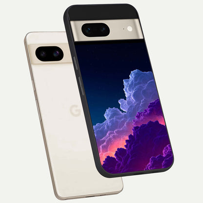  Dreamy Cloud Skies phone case For Google Pixel 7 showing premium glass back cover with detailed artwork
