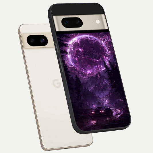  Eternal Cosmic Drive phone case For Google Pixel 7 showing premium glass back cover with detailed artwork