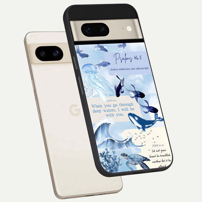  Faithful Ocean Promise phone case For Google Pixel 7 showing premium glass back cover with detailed artwork