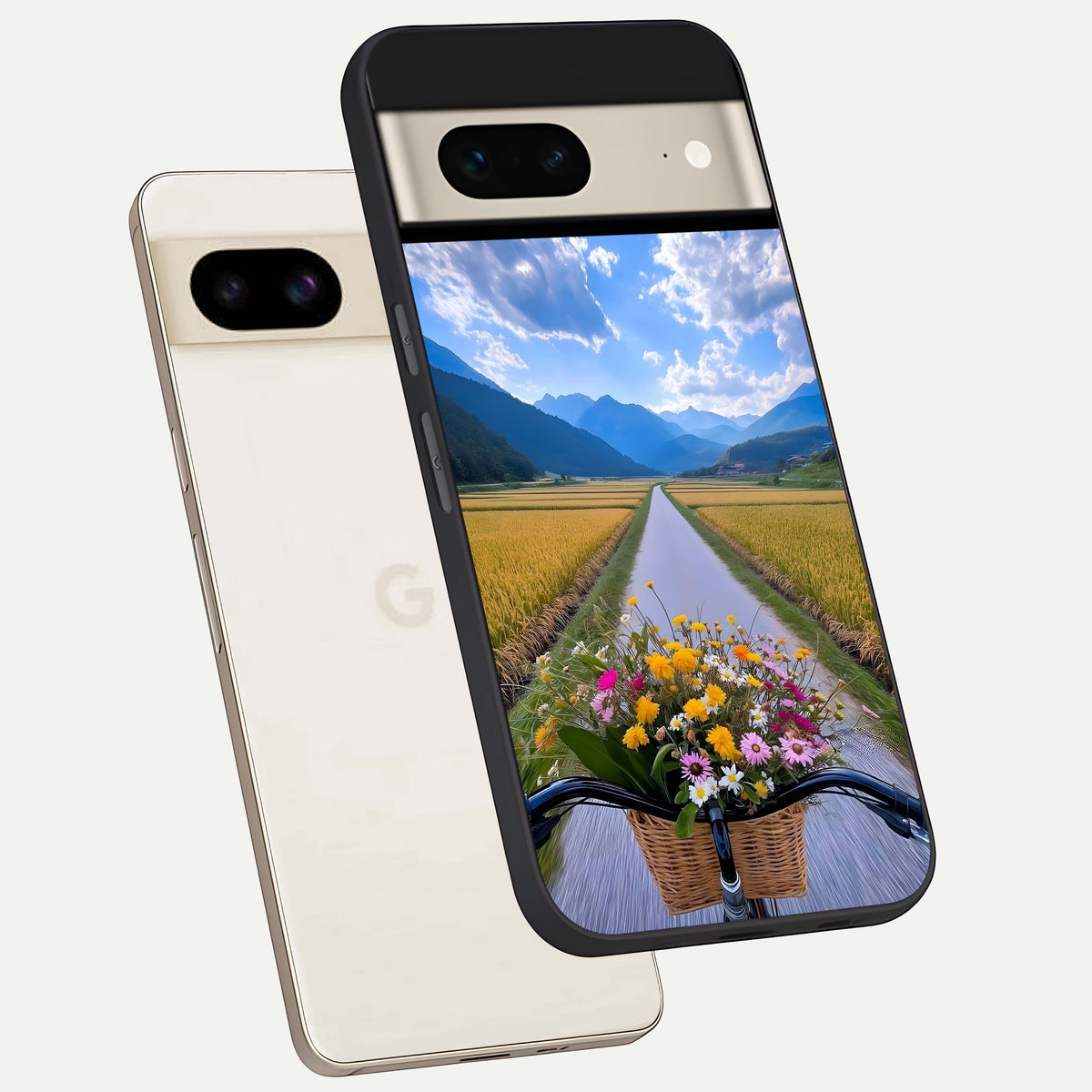  Golden Field Journey phone case For Google Pixel 7 showing premium glass back cover with detailed artwork