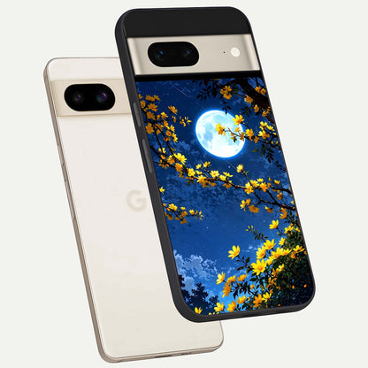  Golden Night Glow phone case For Google Pixel 7 showing premium glass back cover with detailed artwork