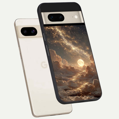  Golden Sky Dream phone case For Google Pixel 7 showing premium glass back cover with detailed artwork
