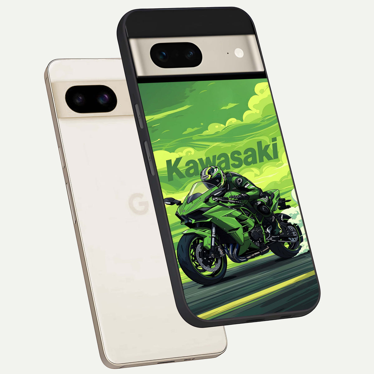  Greenery Sky phone case For Google Pixel 7 showing premium glass back cover with detailed artwork