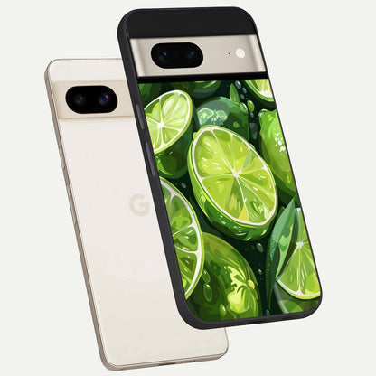  Green Kawasaki phone case For Google Pixel 7 showing premium glass back cover with detailed artwork