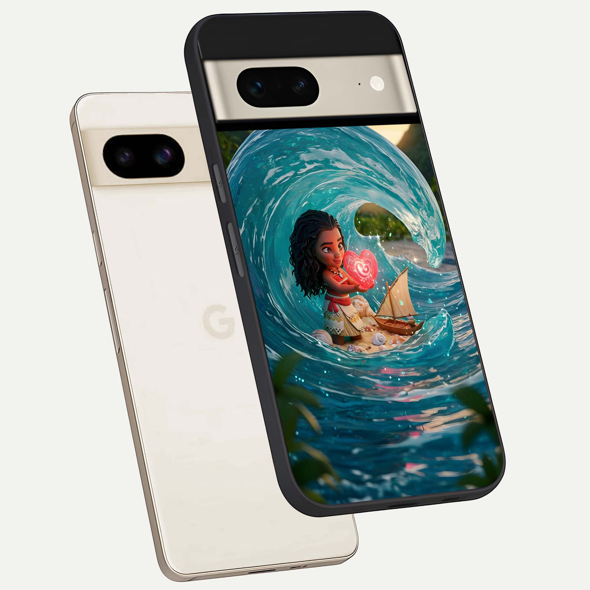  Heart of Ocean phone case For Google Pixel 7 showing premium glass back cover with detailed artwork