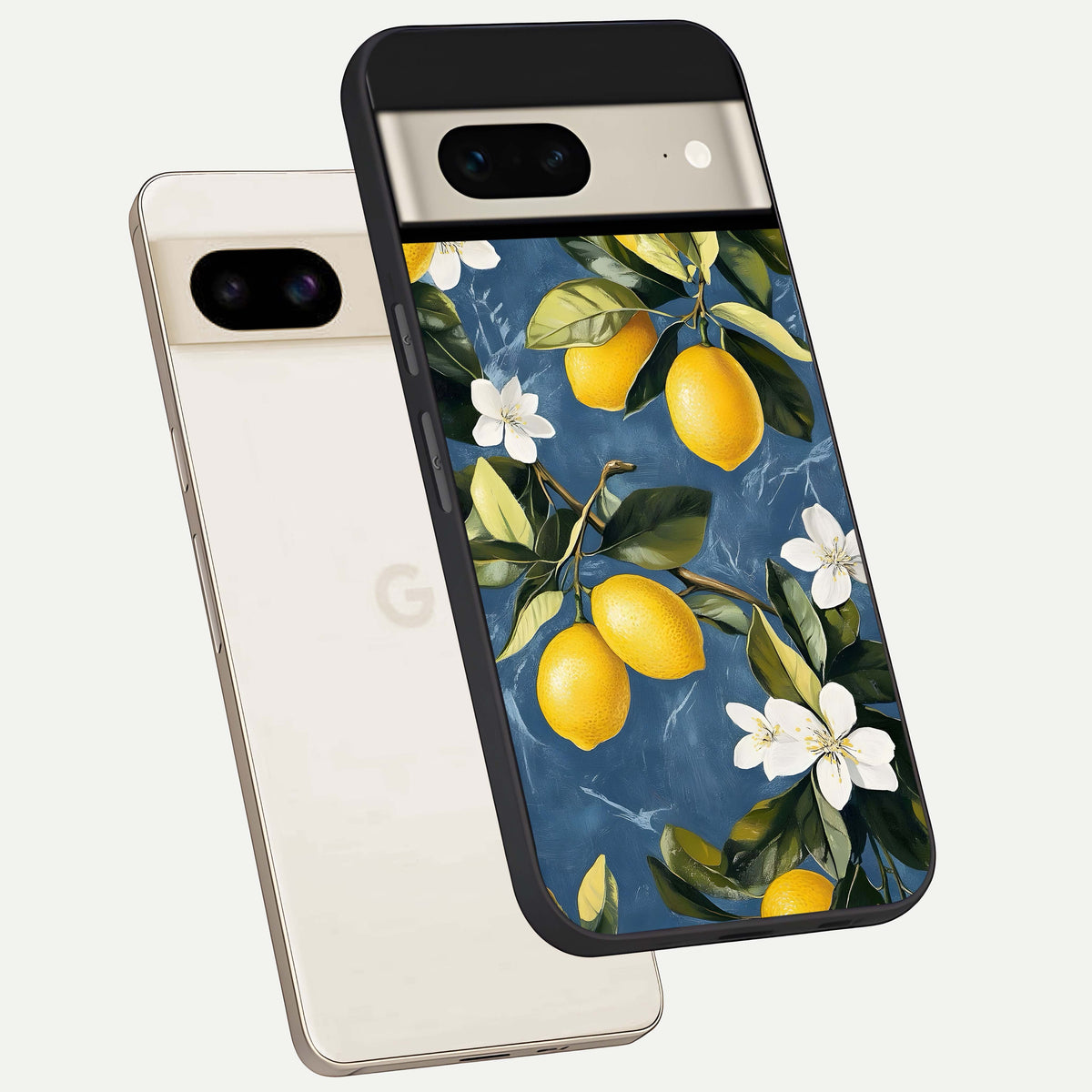  Lemon Dream Garden phone case For Google Pixel 7 showing premium glass back cover with detailed artwork