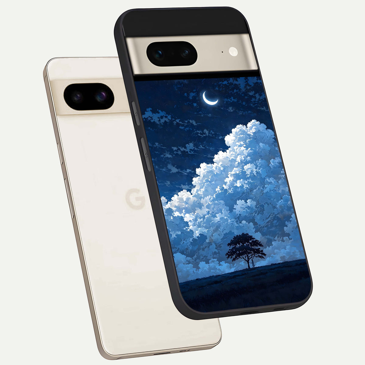  Midnight Sky Serenity phone case For Google Pixel 7 showing premium glass back cover with detailed artwork