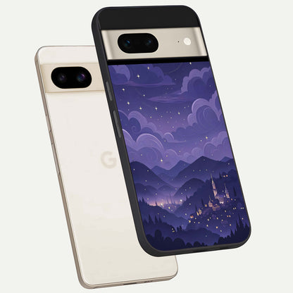  Minimal Night View phone case For Google Pixel 7 showing premium glass back cover with detailed artwork