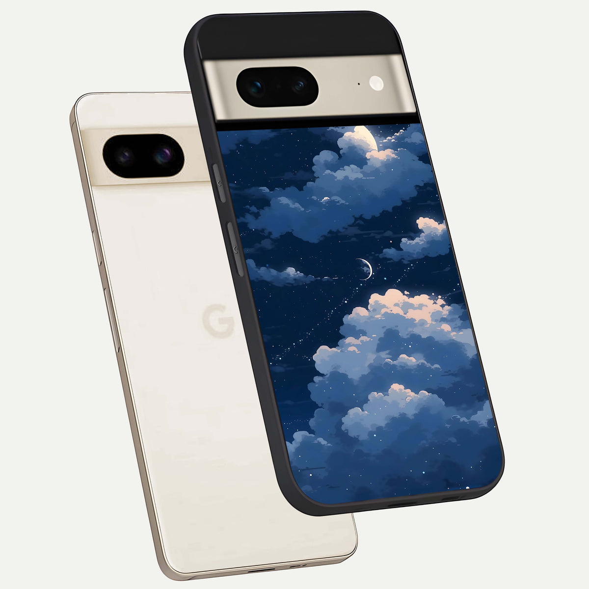  Moon Dream Haze phone case For Google Pixel 7 showing premium glass back cover with detailed artwork