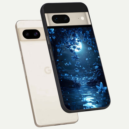  Moonlight Petal Dream phone case For Google Pixel 7 showing premium glass back cover with detailed artwork