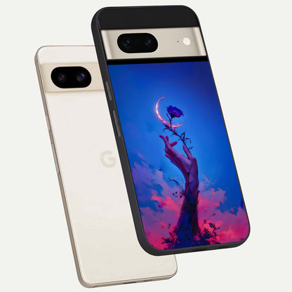  Mystic Hand phone case For Google Pixel 7 showing premium glass back cover with detailed artwork