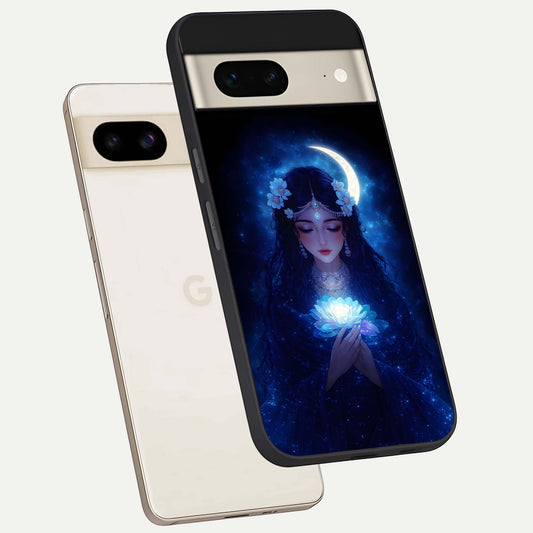  Mystic Moon Queen phone case For Google Pixel 7 showing premium glass back cover with detailed artwork