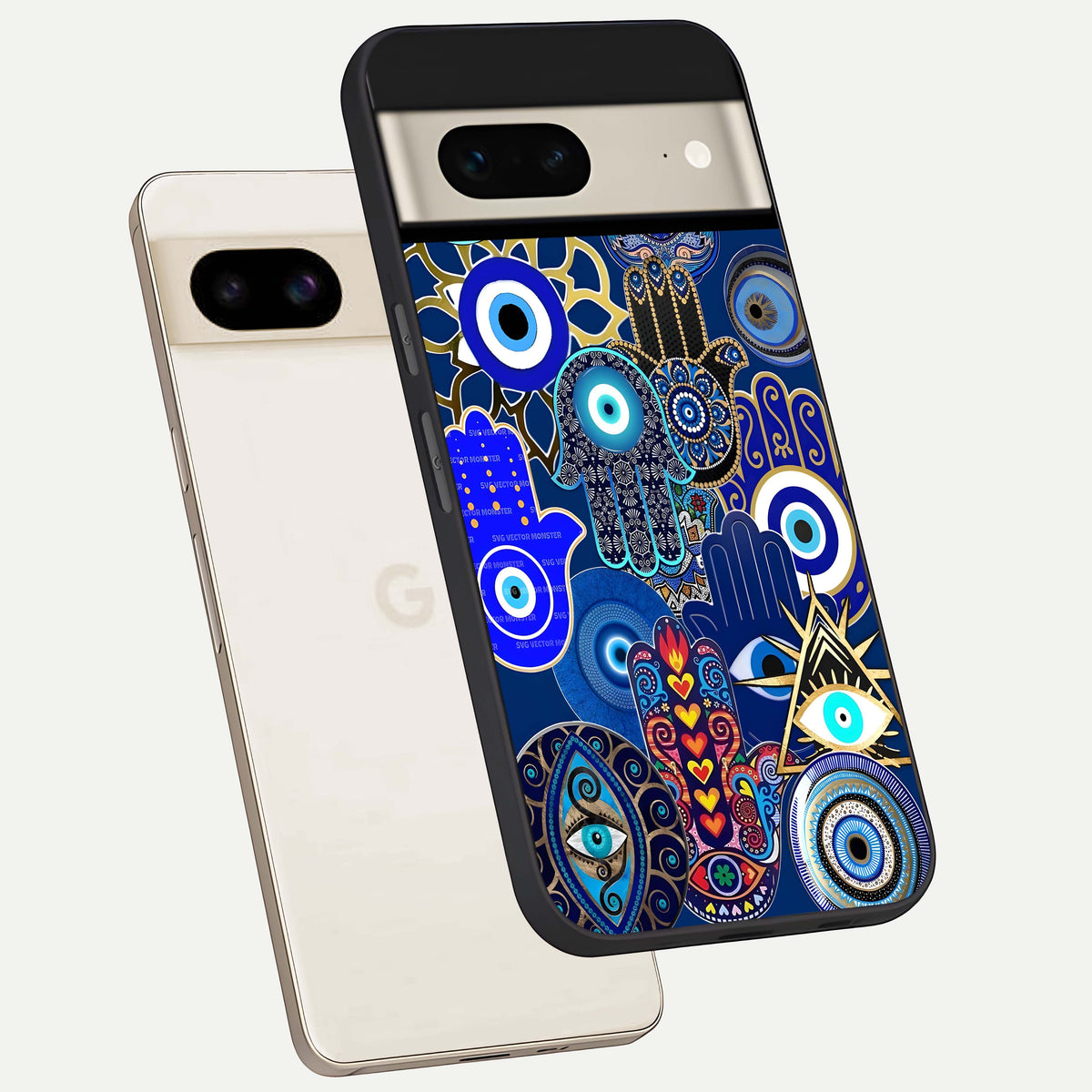  Mystic Palm Guard phone case For Google Pixel 7 showing premium glass back cover with detailed artwork