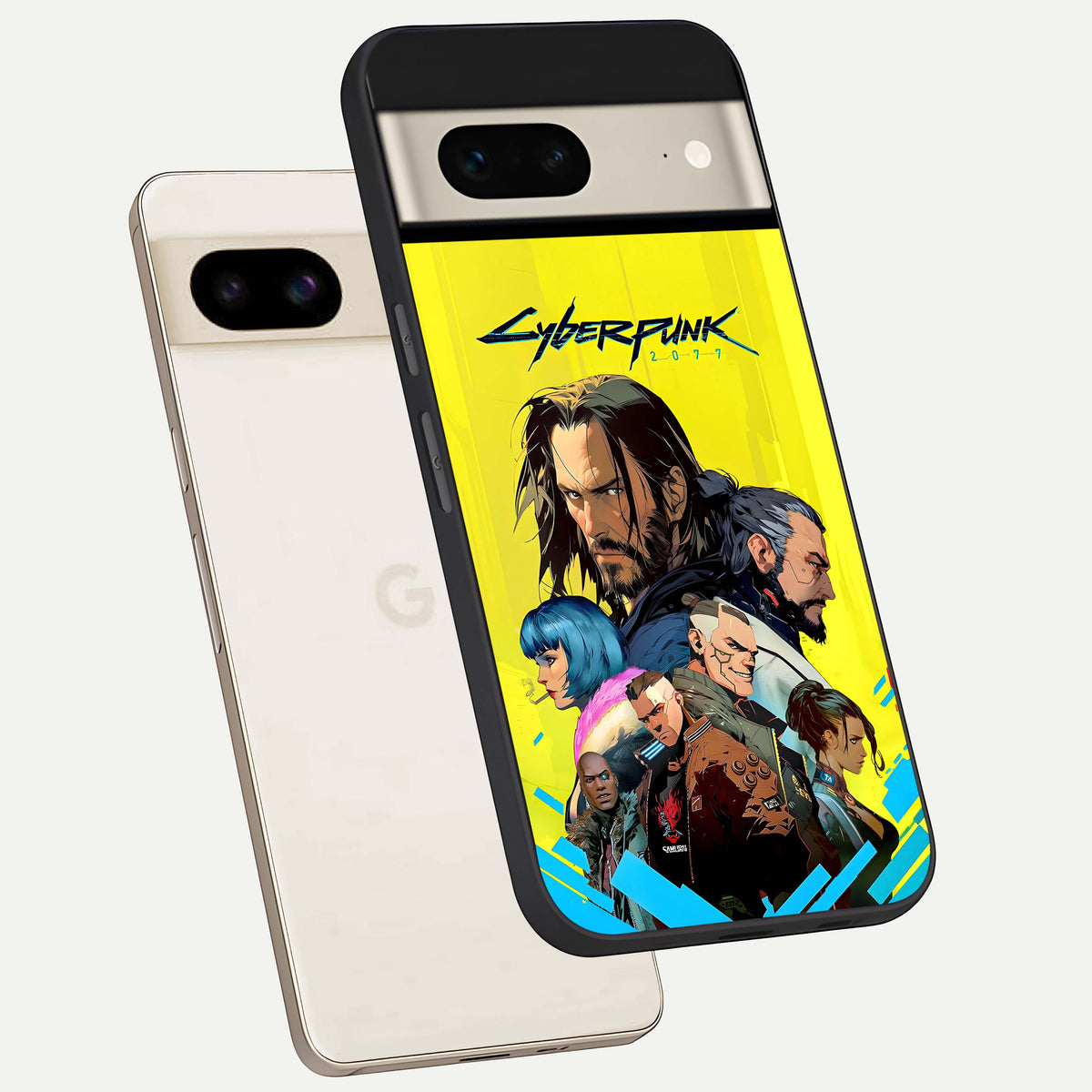  Neon Rebel Genesis phone case For Google Pixel 7 showing premium glass back cover with detailed artwork