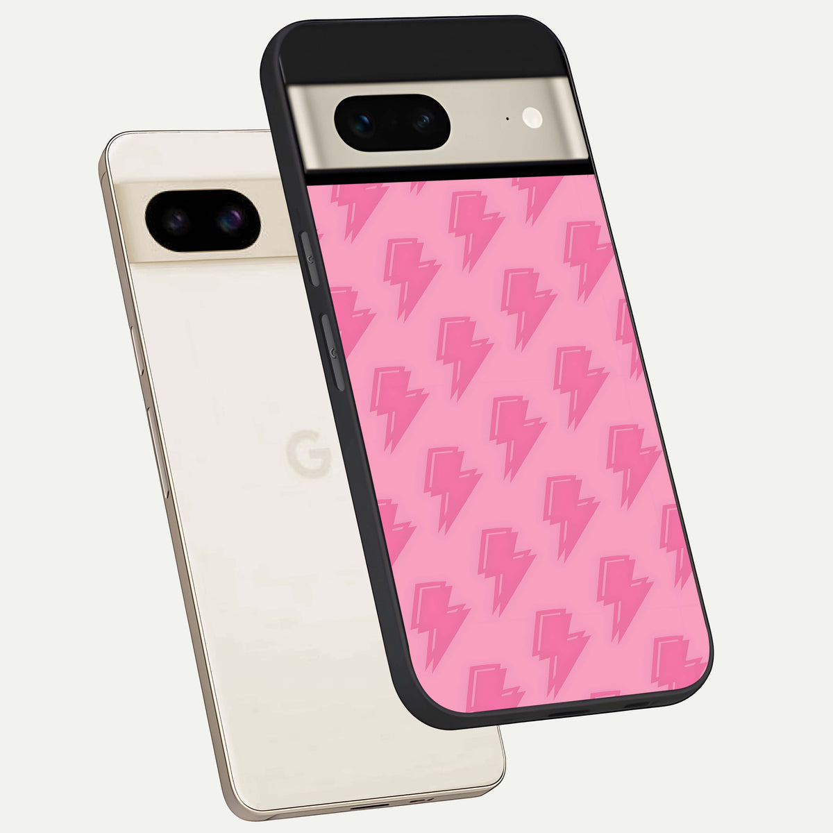  Pink Moo Magic phone case For Google Pixel 7 showing premium glass back cover with detailed artwork