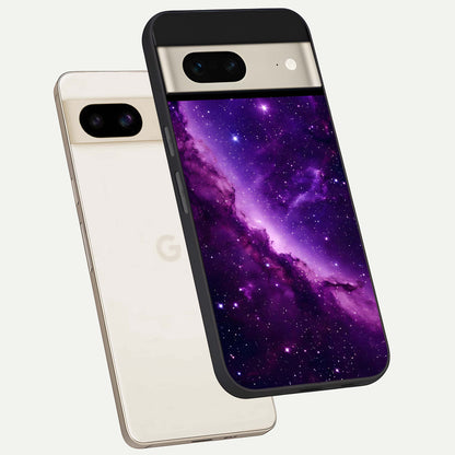  Purple Shade Sky phone case For Google Pixel 7 showing premium glass back cover with detailed artwork
