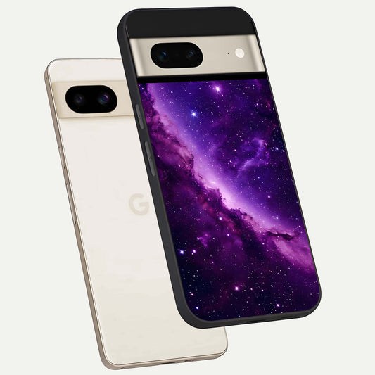  Purple Shade Sky phone case For Google Pixel 7 showing premium glass back cover with detailed artwork