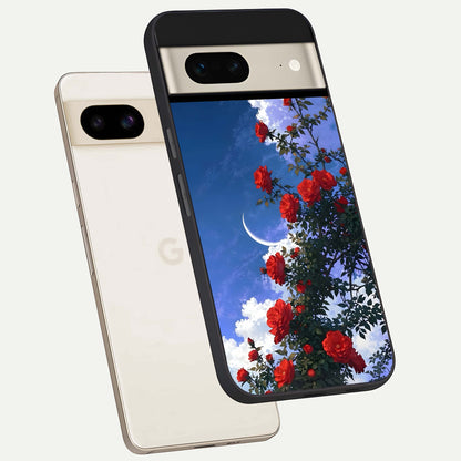  Rose Drift Flowers phone case For Google Pixel 7 showing premium glass back cover with detailed artwork