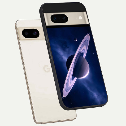  Saturn Ring Mystique phone case For Google Pixel 7 showing premium glass back cover with detailed artwork
