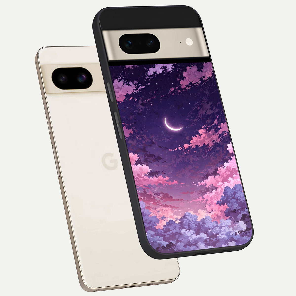  Sky Drift Clouds phone case For Google Pixel 7 showing premium glass back cover with detailed artwork