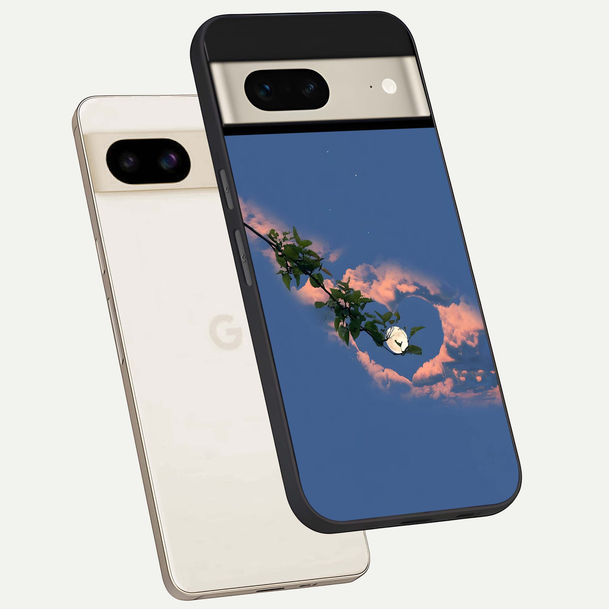  Sky Under Tree phone case For Google Pixel 7 showing premium glass back cover with detailed artwork