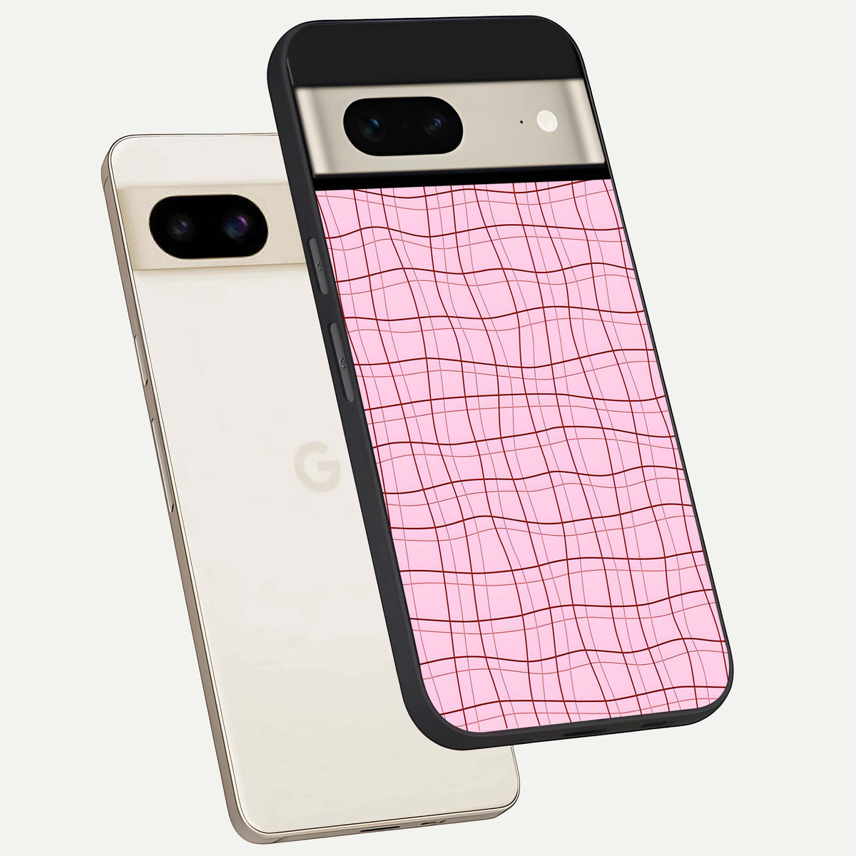  Soft Grid Bliss phone case For Google Pixel 7 showing premium glass back cover with detailed artwork