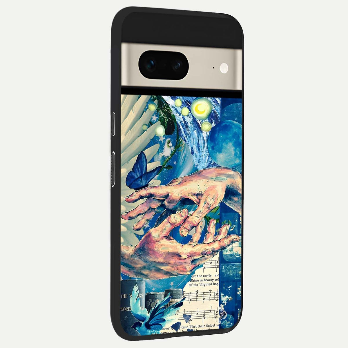  Aesthetic Divider back cover For Google Pixel 7 slim fit glass case with vibrant aesthetic design