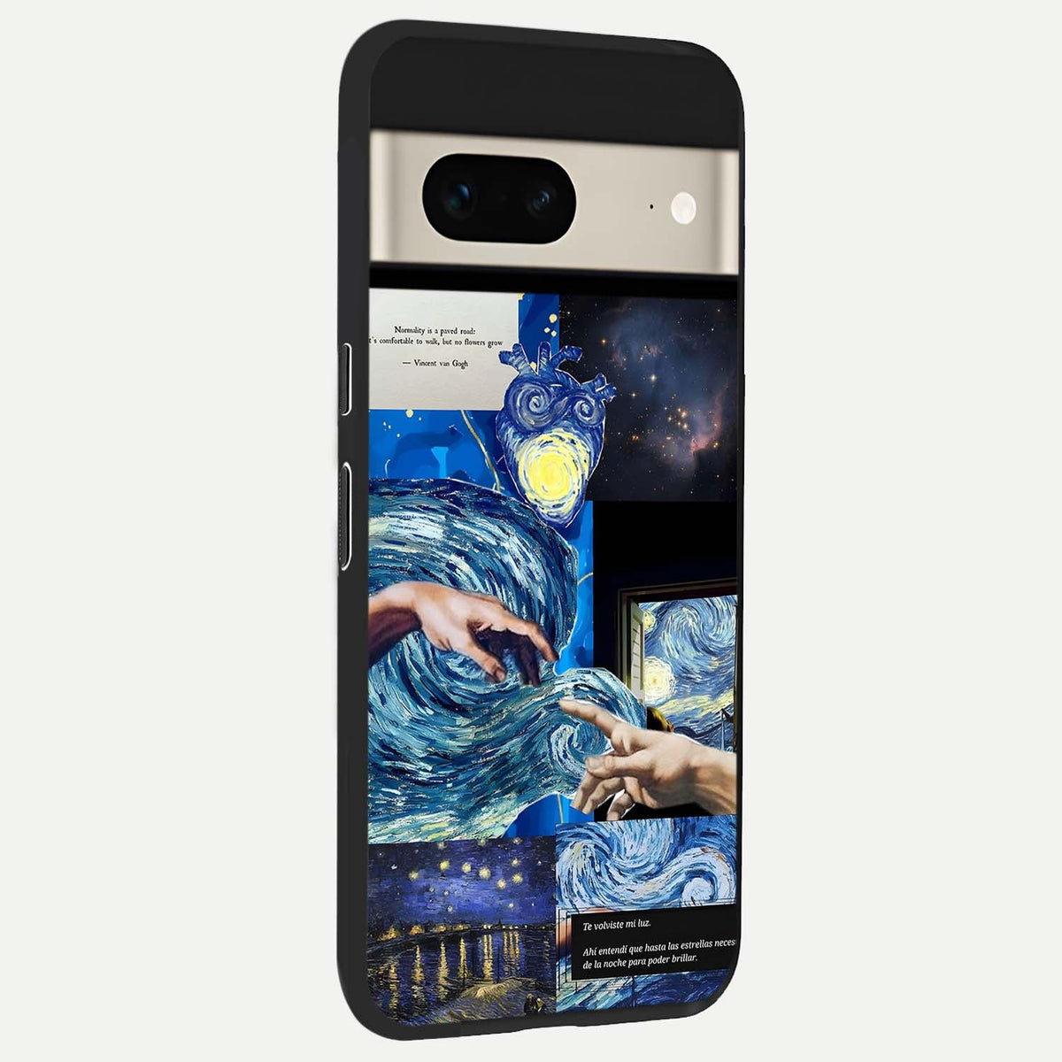  Aesthetic Vando Hands back cover For Google Pixel 7 slim fit glass case with vibrant aesthetic design