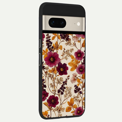  Autumn Wine Bloom back cover For Google Pixel 7 slim fit glass case with vibrant aesthetic design