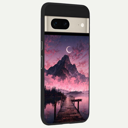  Beautiful Mountain View back cover For Google Pixel 7 slim fit glass case with vibrant aesthetic design