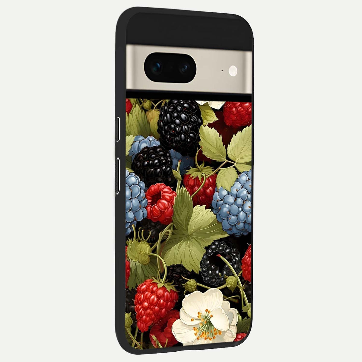  Berry Bloom Charm back cover For Google Pixel 7 slim fit glass case with vibrant aesthetic design