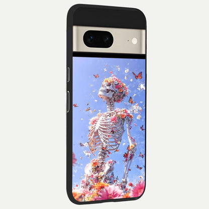  Bloom Beyond Bones back cover For Google Pixel 7 slim fit glass case with vibrant aesthetic design