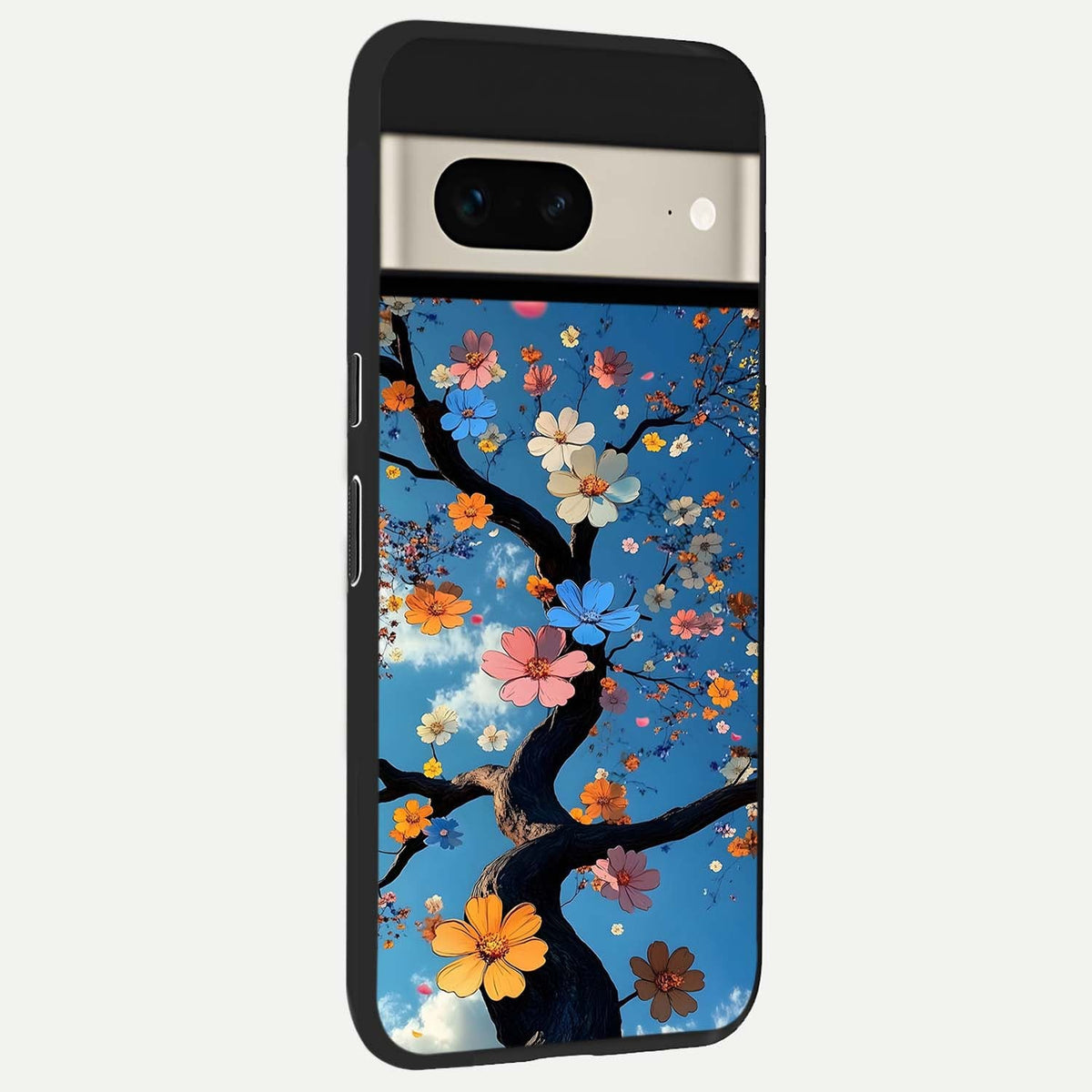  Blossom Dream Sky back cover For Google Pixel 7 slim fit glass case with vibrant aesthetic design