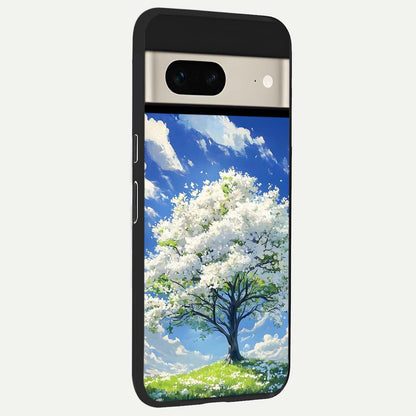  Blossom Sky Serenity back cover For Google Pixel 7 slim fit glass case with vibrant aesthetic design