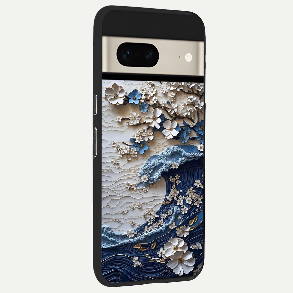  Blossom Wave Art back cover For Google Pixel 7 slim fit glass case with vibrant aesthetic design