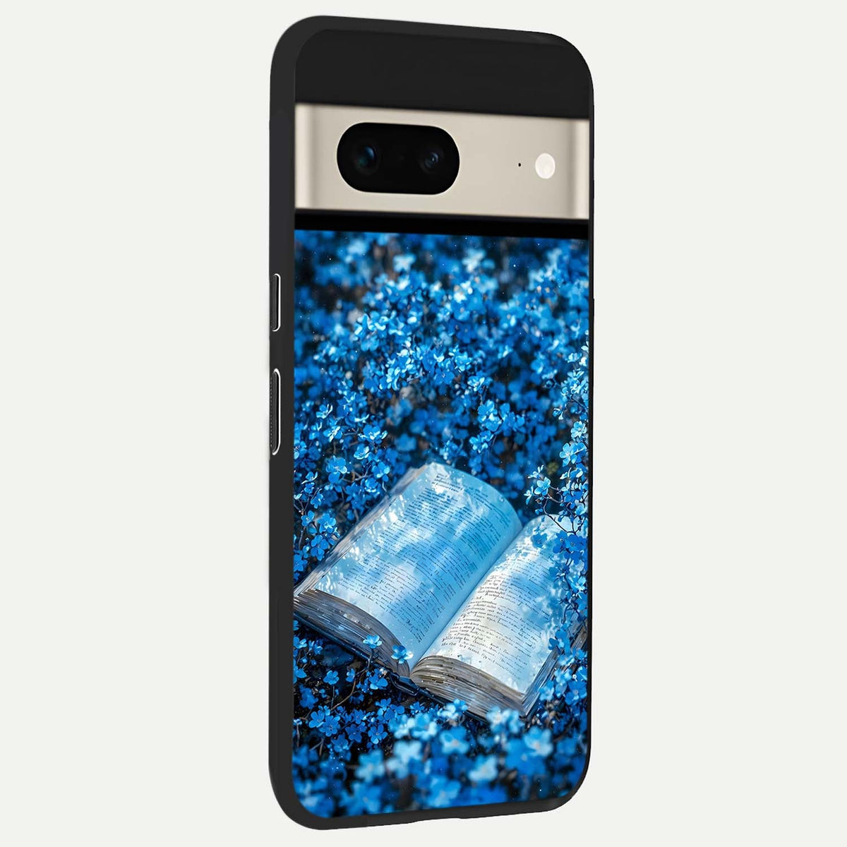  Blue Bloom Tales back cover For Google Pixel 7 slim fit glass case with vibrant aesthetic design
