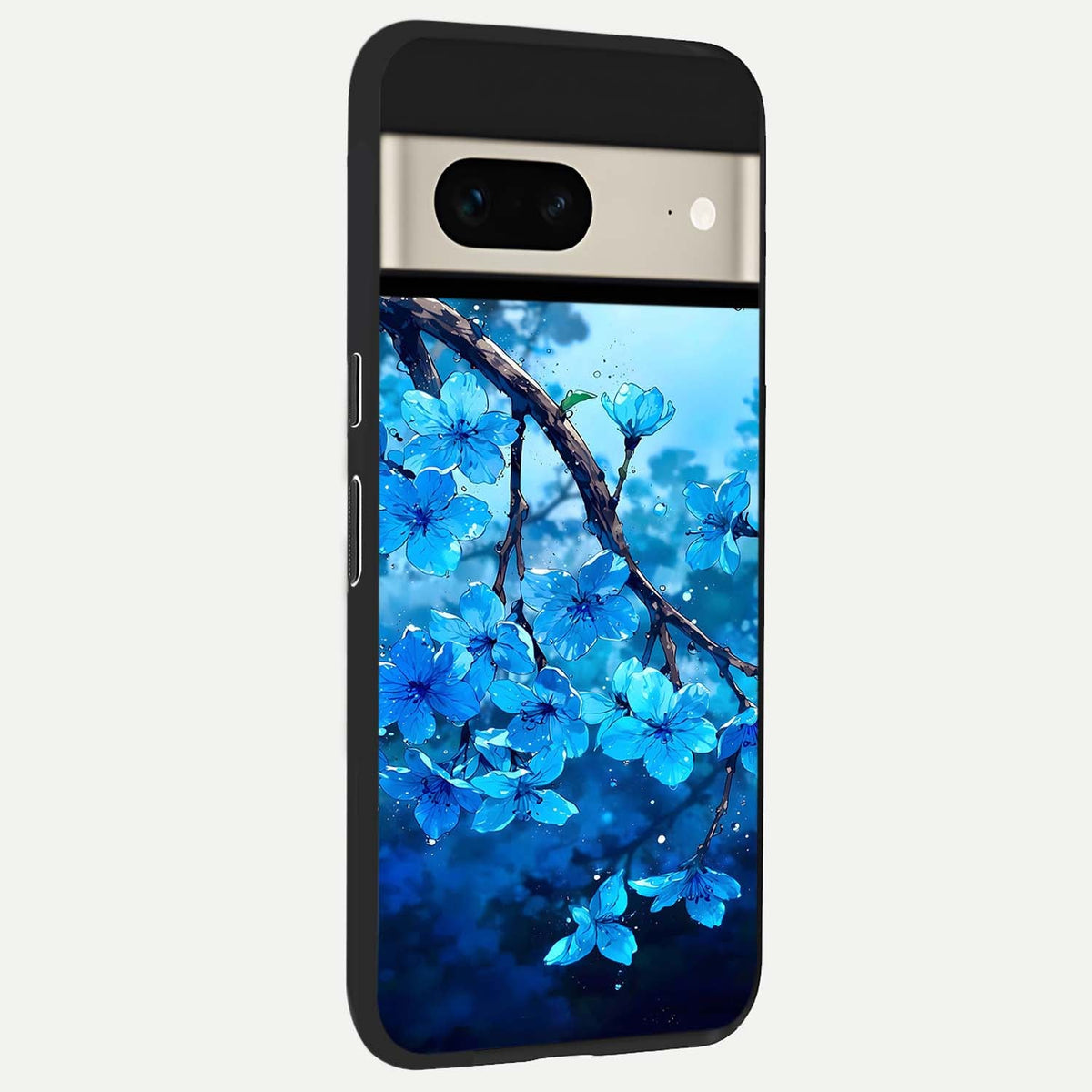  Blue Blossoms Branch back cover For Google Pixel 7 slim fit glass case with vibrant aesthetic design