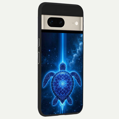  Blue Galaxy Turtle back cover For Google Pixel 7 slim fit glass case with vibrant aesthetic design