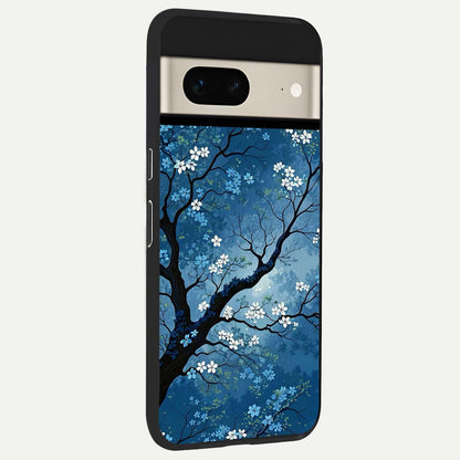  Blue Tree Serenity back cover For Google Pixel 7 slim fit glass case with vibrant aesthetic design