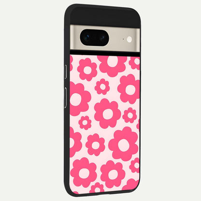  Blush Flower Pop back cover For Google Pixel 7 slim fit glass case with vibrant aesthetic design