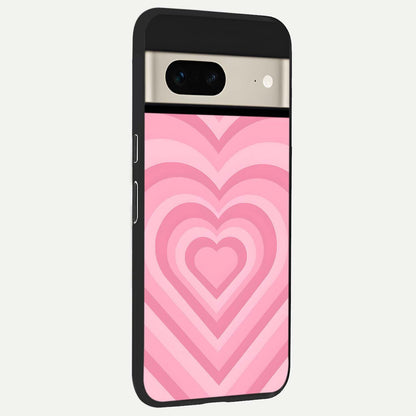  Blush Heart Waves back cover For Google Pixel 7 slim fit glass case with vibrant aesthetic design