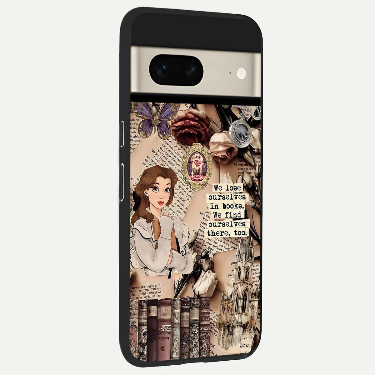  Bookish Dream World back cover For Google Pixel 7 slim fit glass case with vibrant aesthetic design