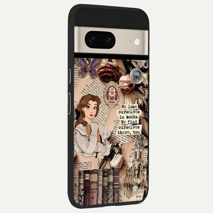  Bookish Dream World back cover For Google Pixel 7 slim fit glass case with vibrant aesthetic design