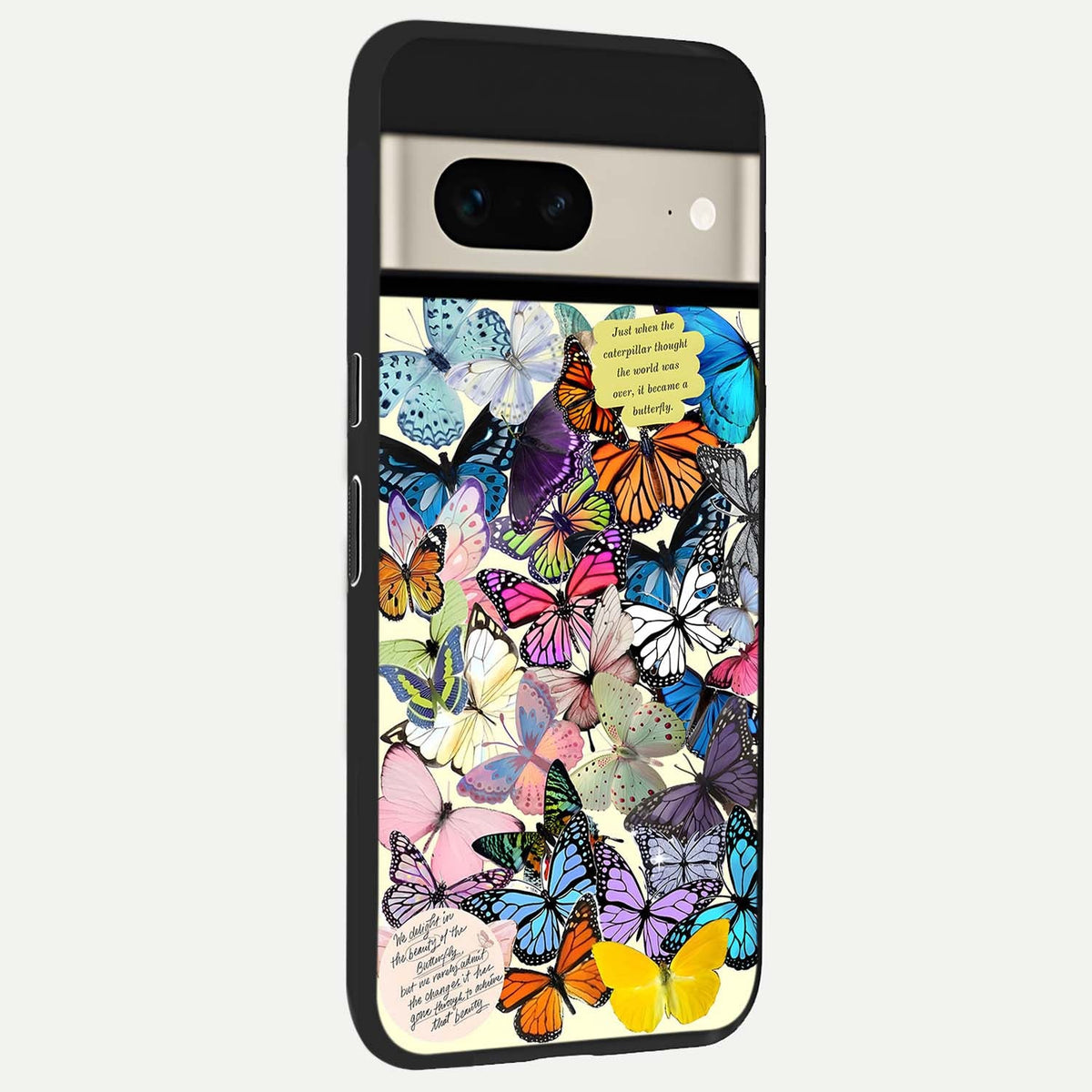  Butterflies Petal Dream back cover For Google Pixel 7 slim fit glass case with vibrant aesthetic design