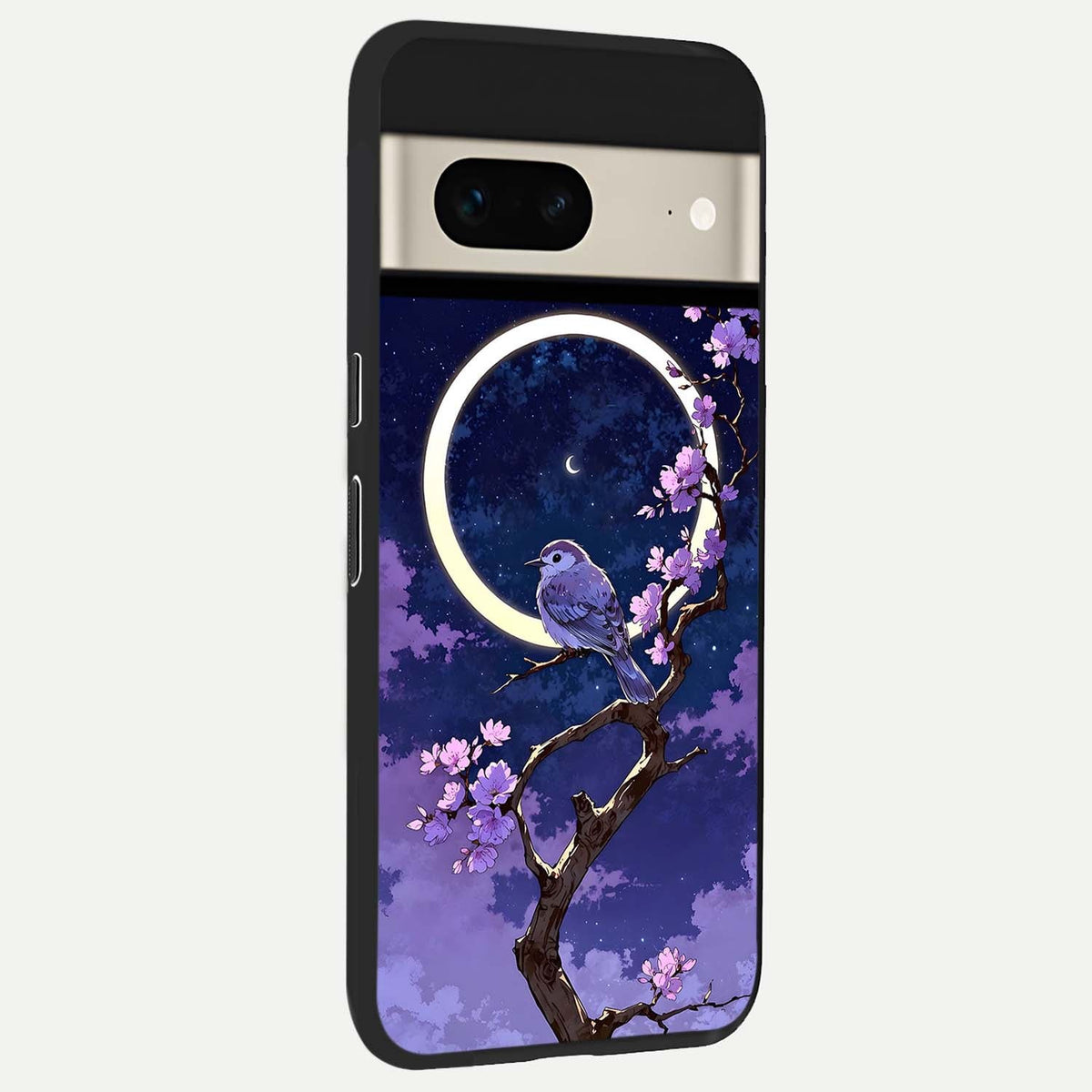  Celestial Bird Blossom back cover For Google Pixel 7 slim fit glass case with vibrant aesthetic design