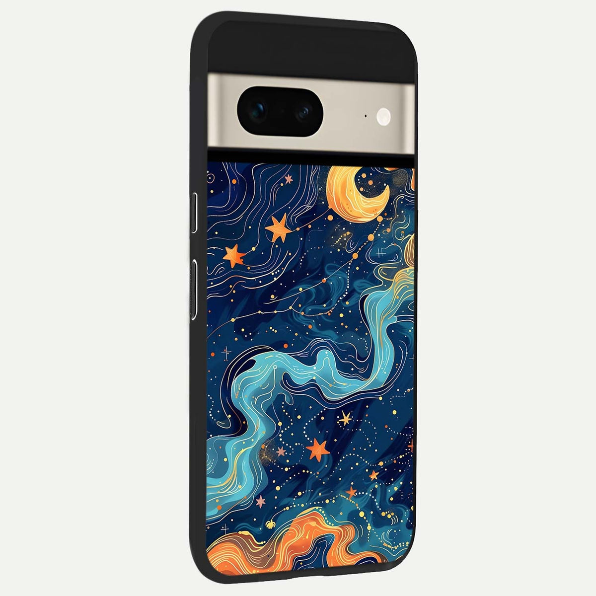  Celestial Dream Flow back cover For Google Pixel 7 slim fit glass case with vibrant aesthetic design